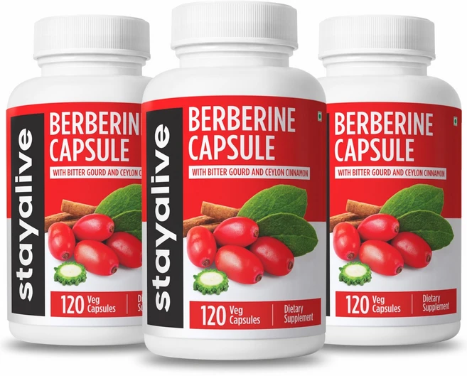 StayAlive 3in1 프리미엄 베르베린 HCL 캡슐 30:1 슈퍼 추출물 43000mg 상당 실론 시나몬 & 비터 박 신체 관리 및 심혈관 심장 지원 120 비건 알, 3개, 120정 - 쿠팡
