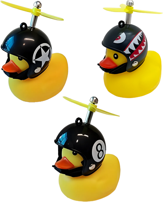 러버덕 오리벨 후미등 바이크 자전거 오토바이후미등 헬멧 프로펠러, 블랙스타+당구+쿠마,3개