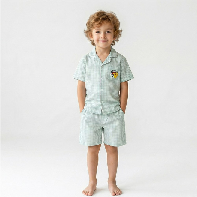 포켓몬 뽀송숙면 시어서커 체크 파자마세트