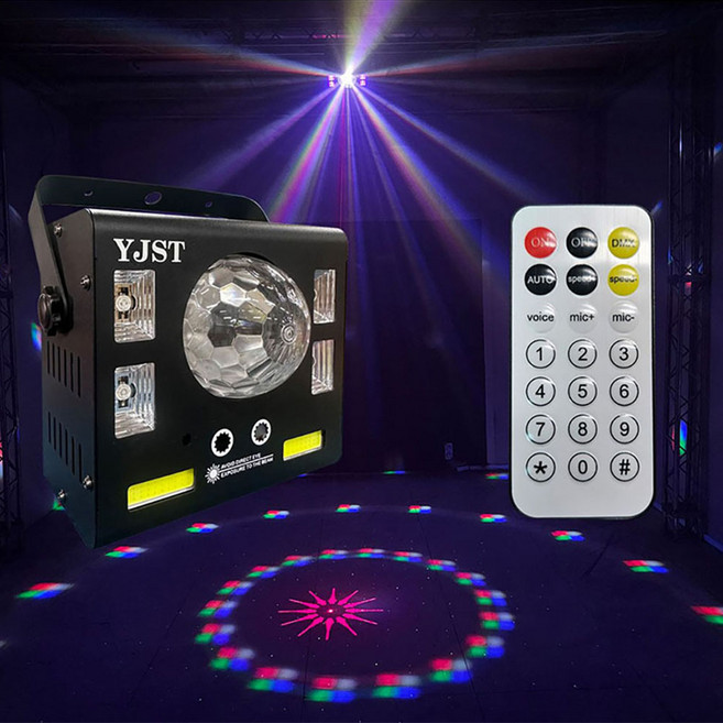 노래방 미러볼 울트라 미니 멀티라이트 레이저 싸이키 복합조명 파티용 해사용 무대조명, 1개, 블랙