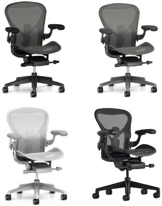 9위 - HERMAN MILLER 허먼밀러 뉴 에어론 의자 풀체어(아틀라스 호환 헤드레스트 + 플로어휠), 그라파이트
