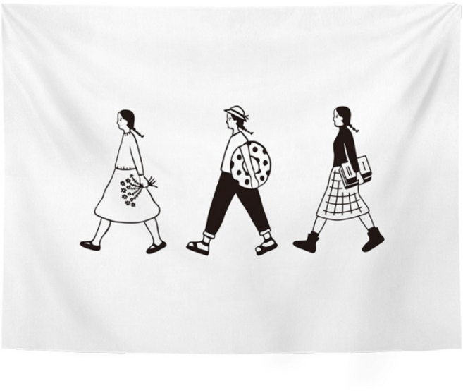 우아한클릭 일러스트 드로잉 패브릭포스터 천 가리개커튼 소형 대형 특대형, A-16(GT1890)