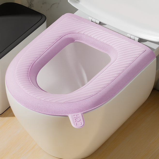 덴코 소프트 탈부착 변기시트 커버, 2개, 핑크