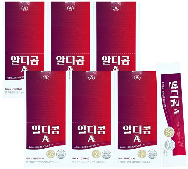 공식 숙취해소제 알디콤A 액상스틱형 5포입, 180ml, 6개