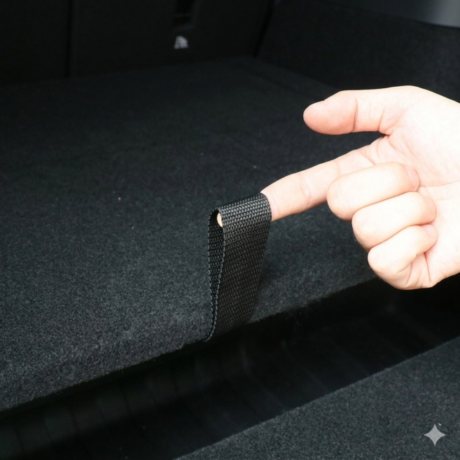 누비엘라 테슬라 모델Y 트렁크 손잡이 스트랩 로프, 1개, 블랙