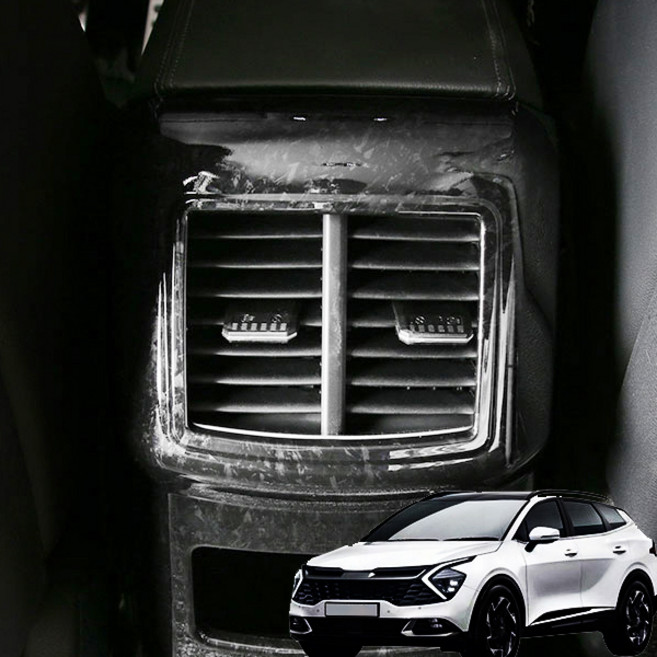 SWCAR 디 올뉴 스포티지 NQ5 2열 송풍구 카본 커버몰딩 포지드 뒷좌석 가드 차 카 인테리어 튜닝 용품, 스포티지NQ5가솔린, 1개