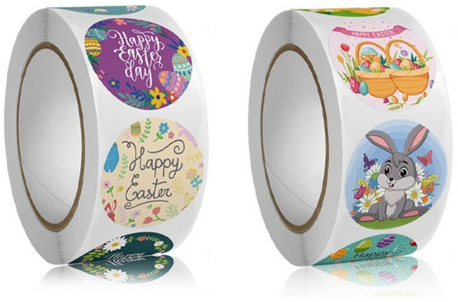 구스터프 부활절 스티커 롤타입 2.5cm, 2롤