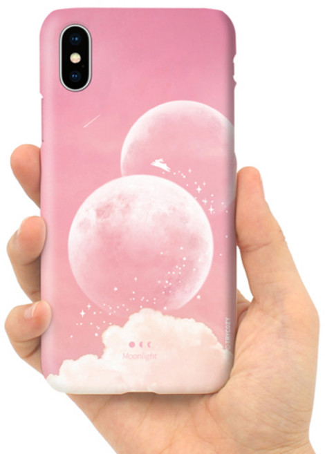 시안샵 TRY 3D곡면 하드케이스_달토끼 / 아이폰13 12 11 MINI PRO MAX 6 7 8 SE2 XS XR