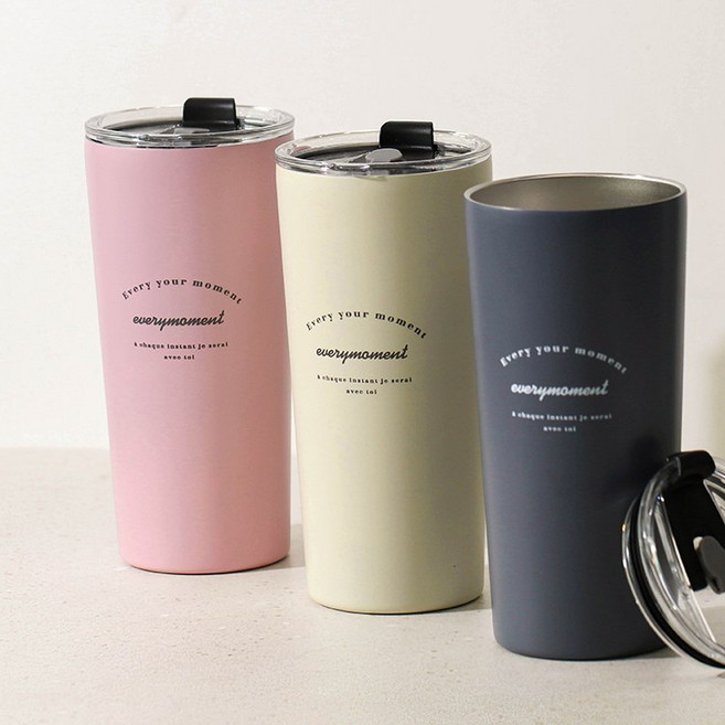 모먼트 리유저블 벤티 사이즈 텀블러 600ml + 스텐 빨대세척솔 5P, 로즈핑크(CRC0115S), 1개