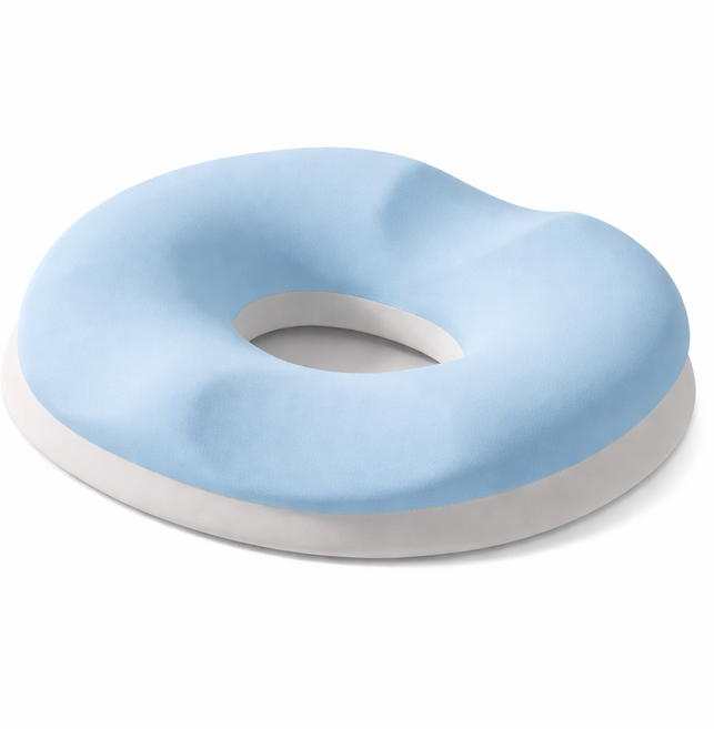 유용몰 기능성 메모리폼 원형 도넛방석, 블루, 1개