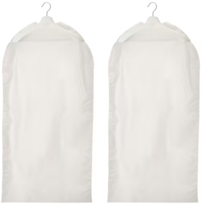 Dnc 이케아 RENSHACKA 렌스하카 먼지 차단 반투명 옷커버 정장커버 의류커버(투명화이트), 2개입, 1세트