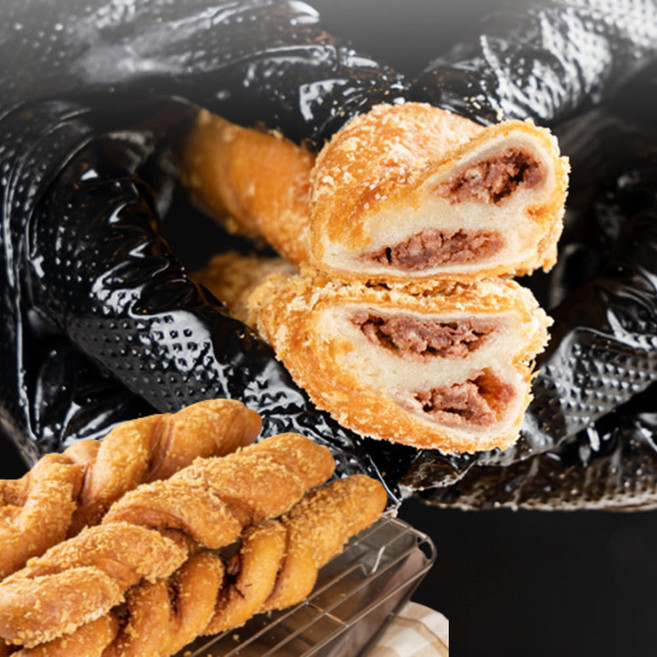 냉동 찹쌀꽈배기 통팥 빵 5개입x10봉 대용량 에어프라이 어르신 간식 어린이집 학생 아이 업소용, 750g