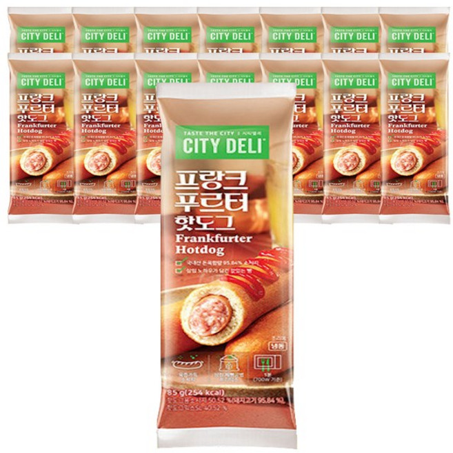 삼립 시티델리 프랑크푸르터 핫도그 85g x 15개 / 간식 소시지 냉동핫도그