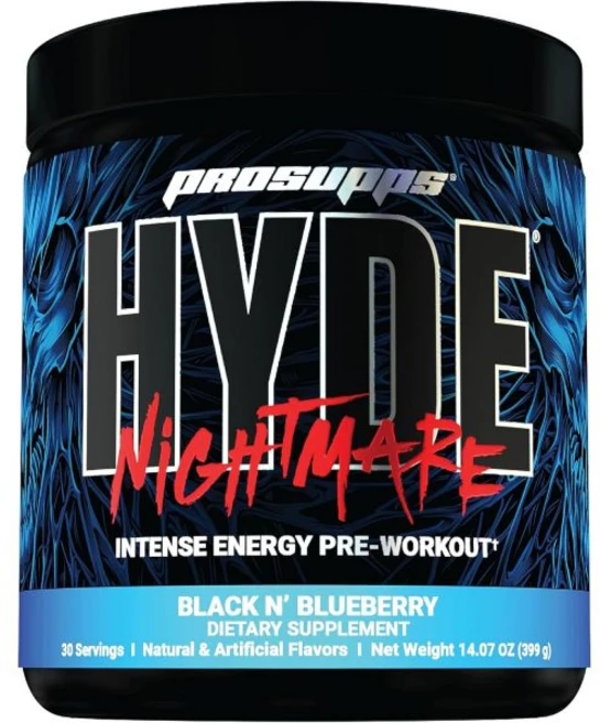 프로섬스 Mr. Hyde Nightmare 프리워크아웃 파우더 카페인 베타알라닌 함유 강렬한 에너지 정신 집, 블랙 앤 블루베리 - 쿠팡