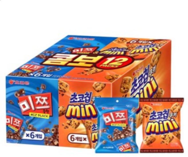 오리온 콤보 12 PACKS 과자세트, 미쯔6P+초코칩쿠키미니6P, 6개