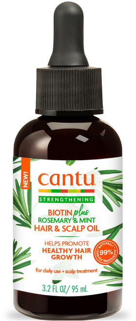 cantu 強化生物素Plus迷迭香&薄荷頭髮&頭皮護理油, 1個, 95ml