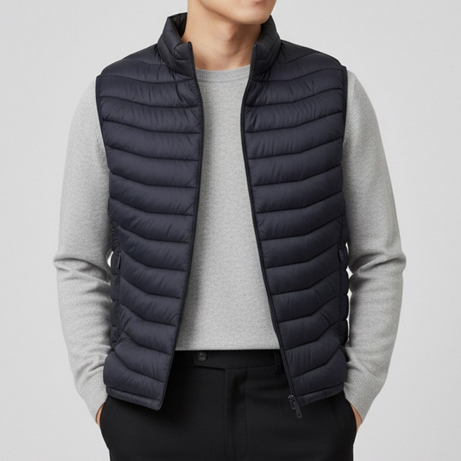 아소트 남자 경량 패딩조끼 남성 겨울 집업 웰론 패딩조끼