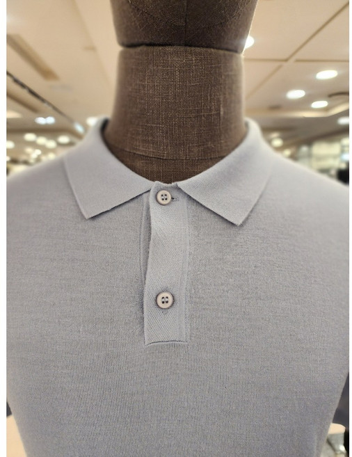 NC불광점 레노마 # 고 퀼리트 카라 울100% 버튼형 T에리 반팔 니트 RLUSW1-001-LP LB