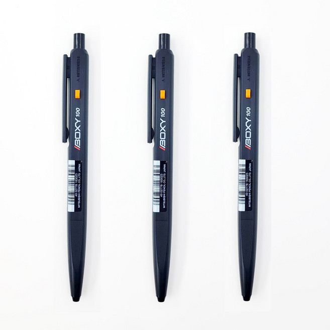 고급스러운 필기감 일본 MITSUBISHI 미쯔비시 검은색 중성 볼펜 0.5MM, 3개, 블랙
