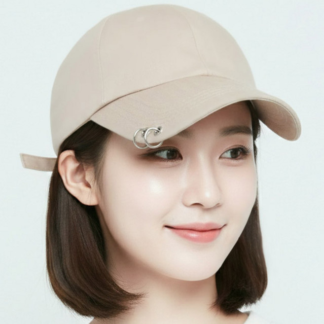 베이직엠 남성 여성 야구모자 볼캡 면 무지 피어싱