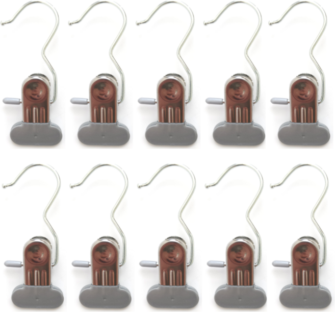 오조아 다용도 와이드형 외집게, 10개, 그레이