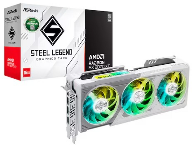 ASRock 라데온 RX 9070 XT 스틸레전드 D6 16GB 대원씨티에스