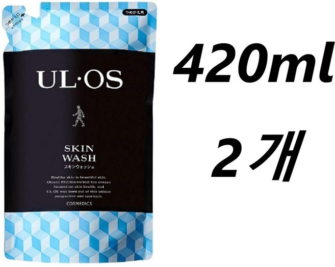일본 우르오스(UROS) 바디 워시&스킨 워시 올인원 클렌저 리필, 420ml, 2개