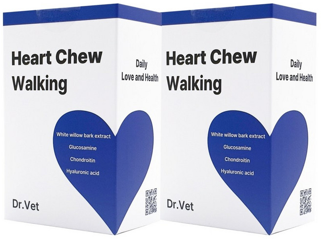 닥터벳 하트츄 워킹 강아지 천연 진통제 맛있게 씹어먹는 관절 통증 영양제, 30정, 뼈/관절강화, 2개