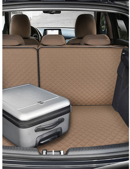 지엠지모터스 퀼팅 가죽 트렁크매트 풀세트, QM6(가솔린/디젤)(2019~2020) 호환, 섀들브라운