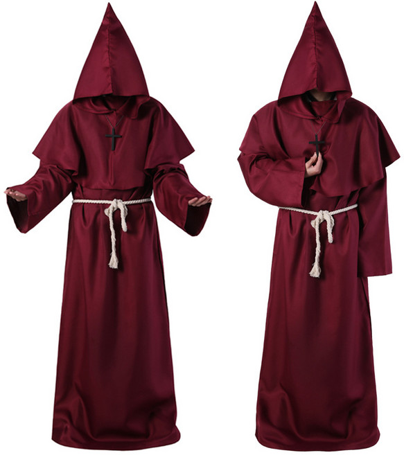 래미리아 할로윈 코스튬 교회 옷 중세기 수도원 망토 할로윈 코스프레 의상