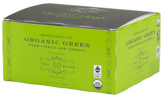 Harney & Sons 시트러스 및 은행나무가 함유된 녹차 티백 50개