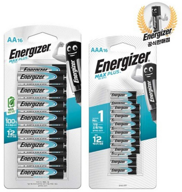 에너자이저 맥스플러스 건전지 AA 16입+AAA 16입, 1개, 32개입