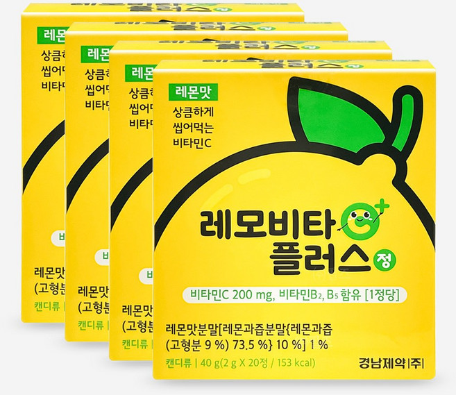 경남 레모비타 플러스정 레몬맛, 20정, 4개