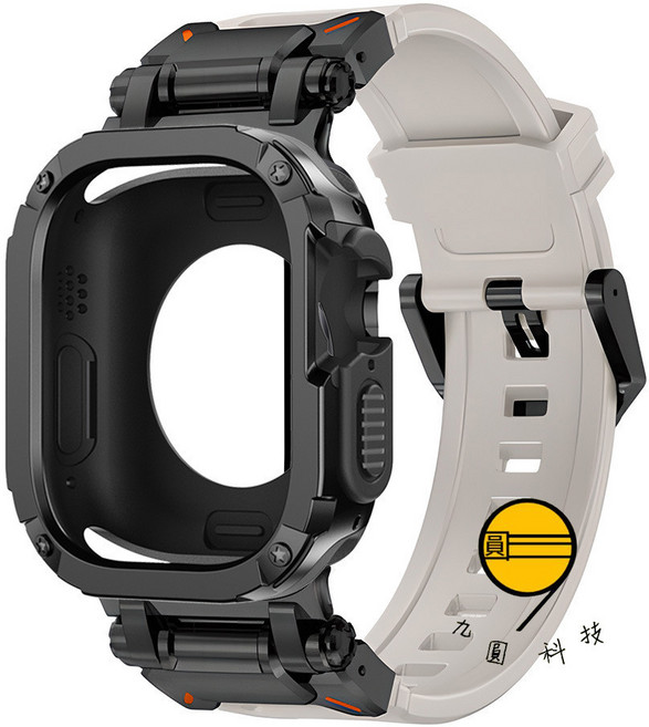 九圓科技 適用於 Apple Watch 運動錶帶 保護殼, 鎧甲黑星光, 1個