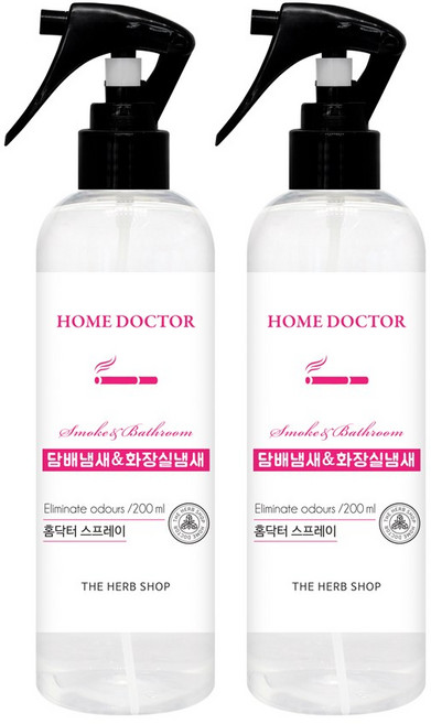 홈닥터 담배냄새 앤 화장실냄새 스프레이 섬유탈취제 본품, 200ml, 2세트