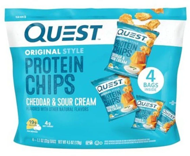 Quest Nutrition 퀘스트 프로틴 칩 오리지널 스타일 버라이어티 팩 (12팩), 체다 치즈와 사워크림, 1.1 온스 (4개봉), 32g, 12개 - 쿠팡