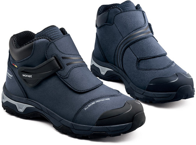 워킷 안전화 네이비 벨크로 kcs인증 논슬립 방수 발목높은 경량 가벼운 발편한 남자 여성 작업화