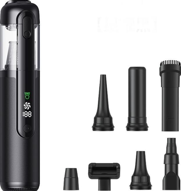 TRADER 崔德 Q808 無線手持吸塵器 吹吸抽充四合一 綠光顯塵, 【黑色】Q808 綠光車用吸塵器, 黑色