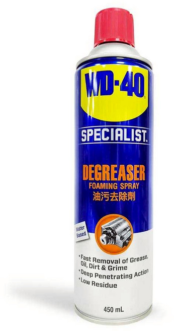 油工廠 WD-40 #35003 DEGREASER 油汙去除劑 SPECIALIST 去油劑 泡沫噴霧 水性 快速清除油垢 油脂 污垢及灰塵 低殘留 450ml WD40, 1個