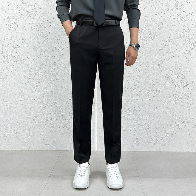 더맨쉽 남자 링클프리 스판 기본 슬랙스 정장바지 9부 10부 출근룩 데일리 S~4XL 빅사이즈 ABTCP16012