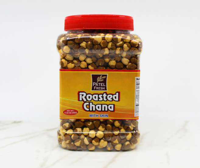 High Protein Snack Roasted Chana with Skin Patel India 껍질있는 볶은 차나 병아리콩 고단백 스낵 인도산, 500g, 3개