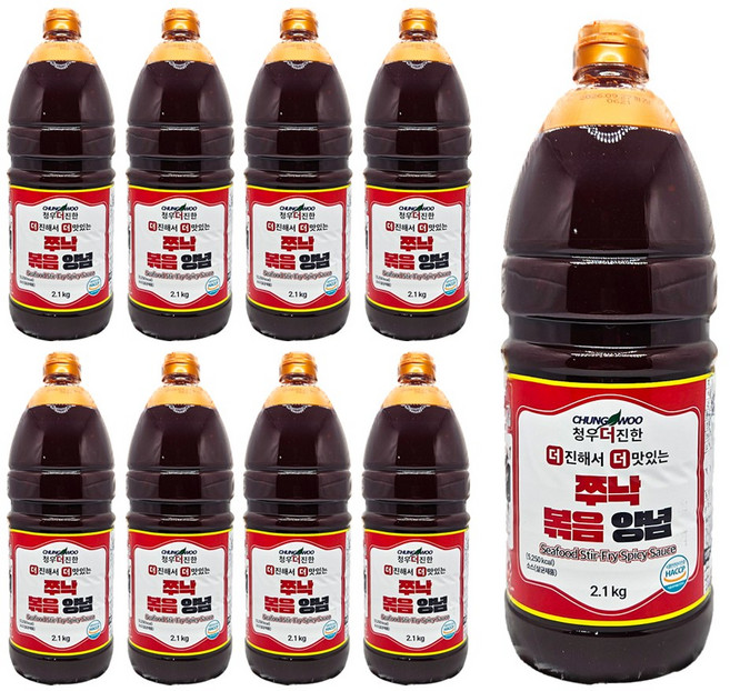 청우 더진한 쭈낙볶음양념 쭈꾸미 낙지 볶음소스, 2.1kg, 8개