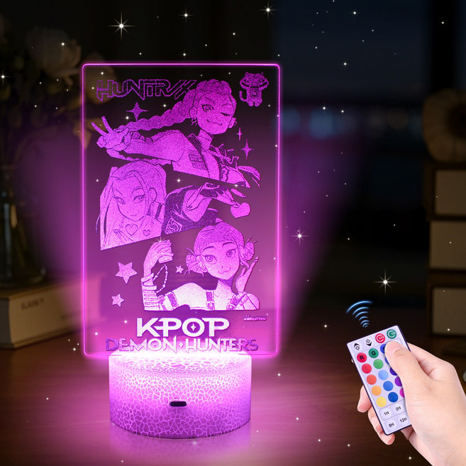 Demon Hunters K-POP LED 데몬 헌터스 야간 조명 캐릭터 굿즈, 16색