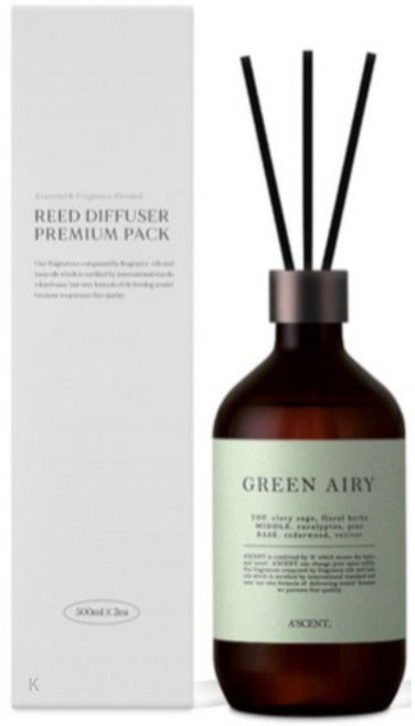 에이센트 퍼퓸드 디퓨저, 그린에어리, 500ml, 2개