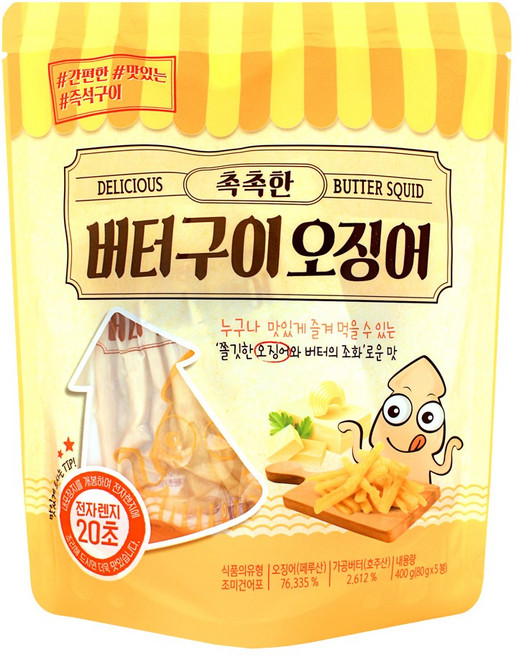 촉촉한 버터구이오징어, 400g, 1개