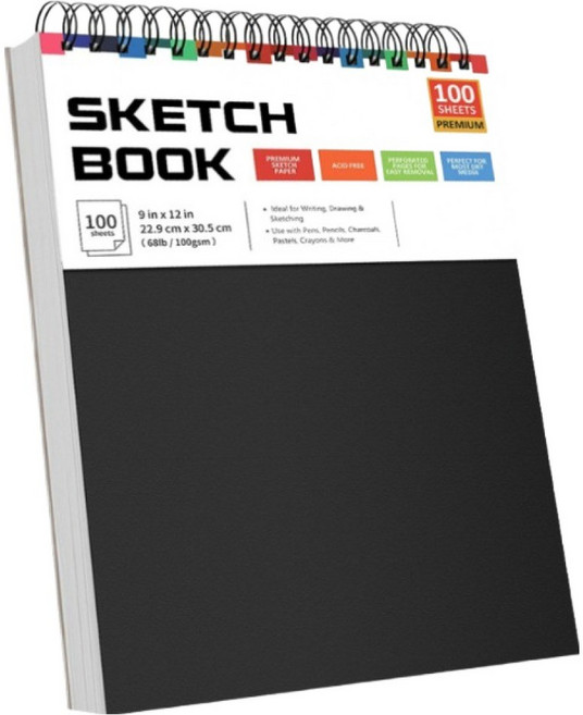 달콤상점 전문가용 드로잉용 스케치북 100g 블랙 100p, A4, 1개