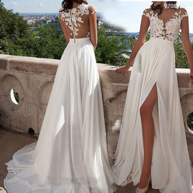 708090 신부드레스 섹시 웨딩드레스 하이웨스트 자수 시스루 웨딩드레스트임 웨딩드레스