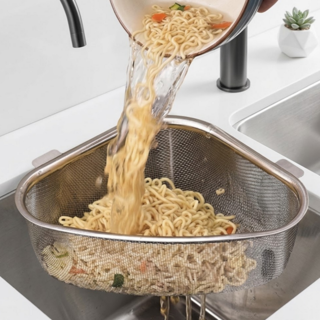그로브홈 올스텐 물빠짐 음식물 거름망, 1개, 스텐 실버
