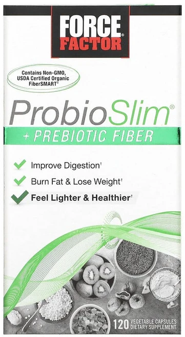 포스팩터 Force Factor ProbioSlim 플러스 프리바이오틱 섬유소 베지 캡슐 120정, 기본, 1개 - 쿠팡
