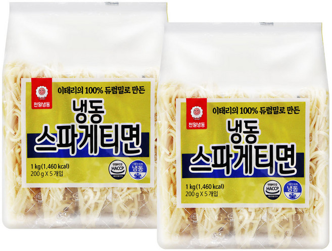 천일냉동 냉동스파게티면, 천일 냉동 스파게티면 1kg x 2개, 1kg, 2개